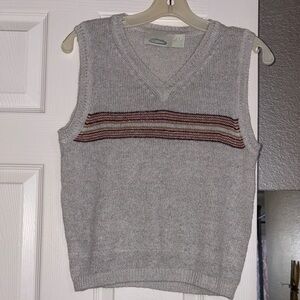 Cattiva vintage beige V-Neck Sweater Vest with Stripes size M